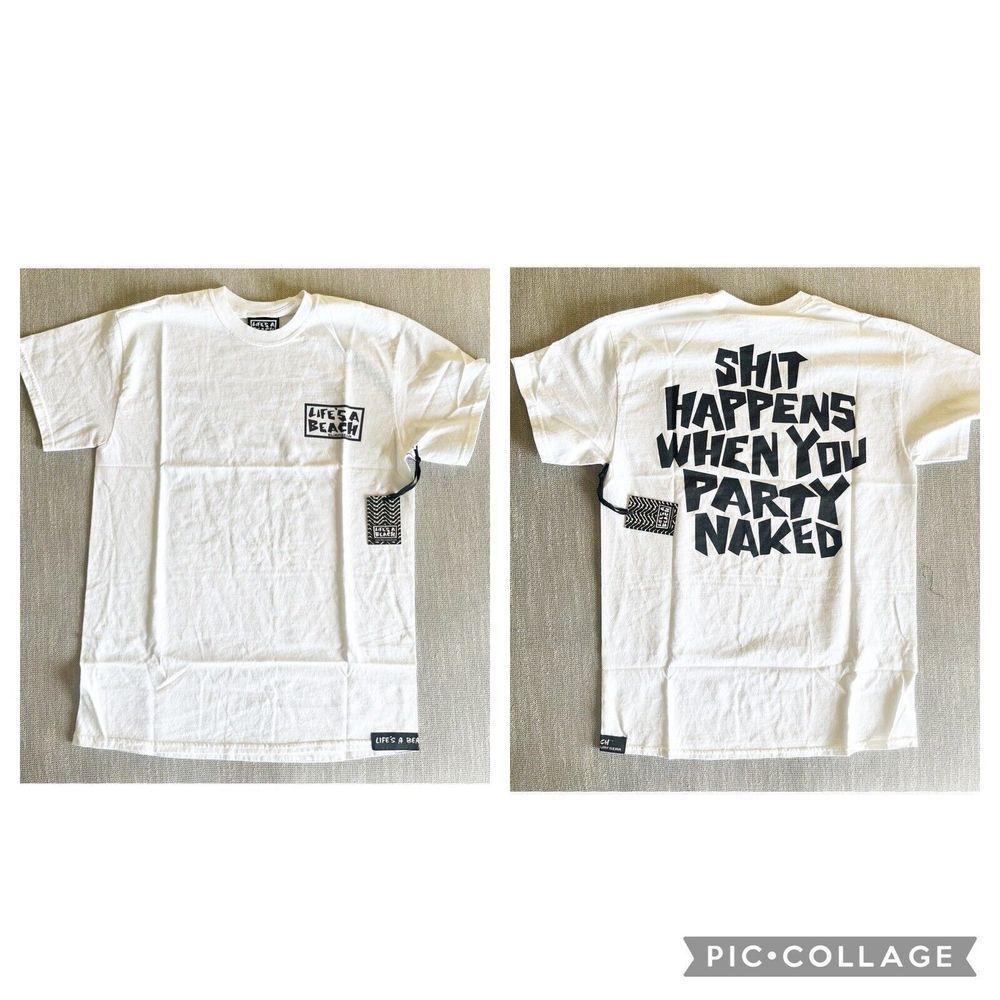 Lifes A Beach Shirt Men S White Crewneck Graphic Cotton